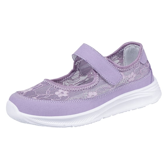 YLYL Women Orthopedic Shoes Floral Embroidery Lace Mesh Arch Support Non Slip Comfortable Casual Walking Shoes