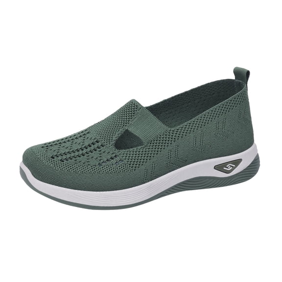 YLYL Women Orthopedic Sneakers Woven Breathable Running Shoes Arch Support Walking Shoes Soft Sole Cloud Slide Shoes