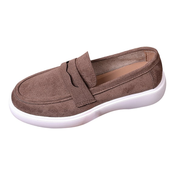 YLYL Women Penny Loafers Suede Leather Slip on Comfortable Casual Driving Office Work Dress Shoes