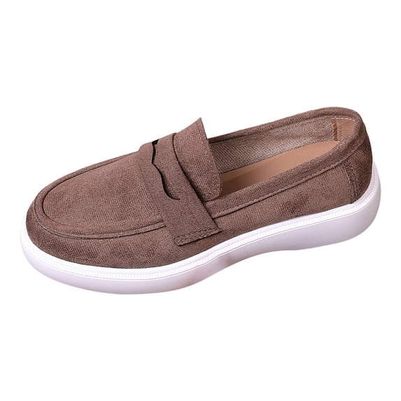 YLYL Women Penny Loafers Suede Leather Slip on Comfortable Casual Driving Office Work Dress Shoes