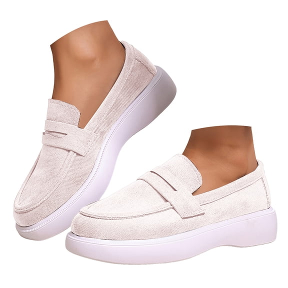 YLYL Women Penny Loafers Suede Leather Slip on Comfortable Casual Driving Office Work Dress Shoes