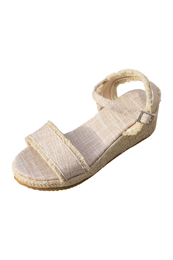 Women Sandals Open Toe Espadrilles Ankle Strap Platform Wedge Heel Summer Sandals with Arch Support