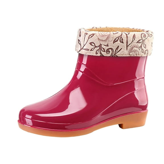 YLYL Women Short Ankle Rain Boots Waterproof Rubber Anti Slip Rain Shoes Outdoor Hunting Boots Waterproof Boots