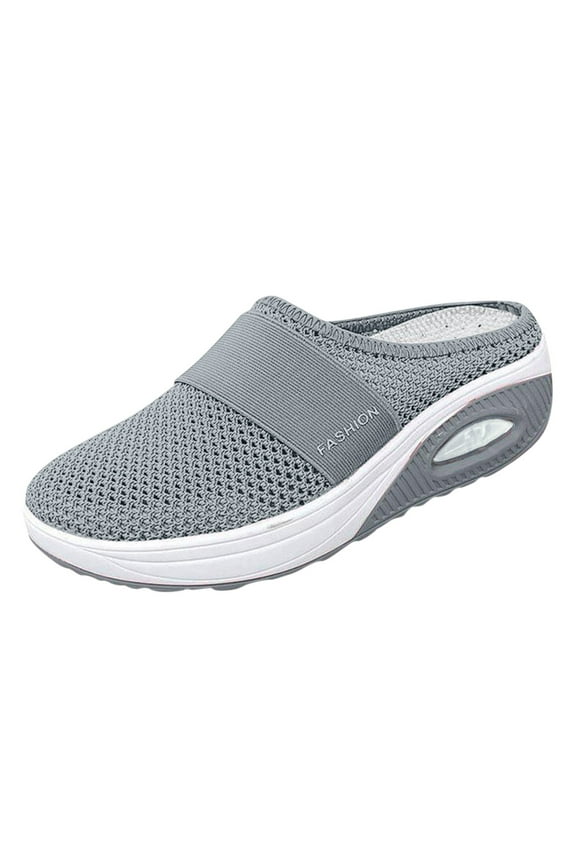 Women Slip on Mules Backless Walking Shoes Air-Cushion Orthopedic Diabetic Slippers with Arch Support