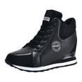 thumbnail image 1 of YLYL Women's Platform Sneakers Hidden Wedge Heel High Top Lace up Fashion Casual Walking Shoes, 1 of 9