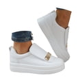 thumbnail image 1 of YLYL Women Sneakers Round Toe Low Top Slip on Fashion Casual Dressy Platform Walking Shoes, 1 of 9