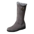 thumbnail image 1 of YLYL Women Snow Boots Suede Leather Warm Fur Lined Non-slip Winter Mid Calf Boots, 1 of 7