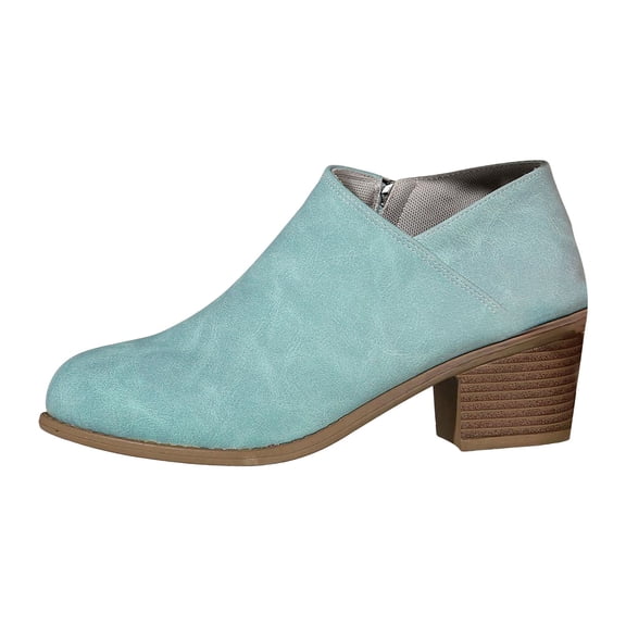 YLYL Women Suede Ankle Booties Chunky Heel Pointed Toe Side Zipper 2025 Winter Fall Dressy Boots