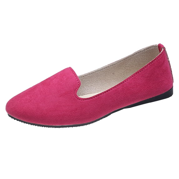 YLYL Women Suede Ballet Loafers Pointed Toe Slip on Lightweight Comfortable Casual Dress Flat Shoes