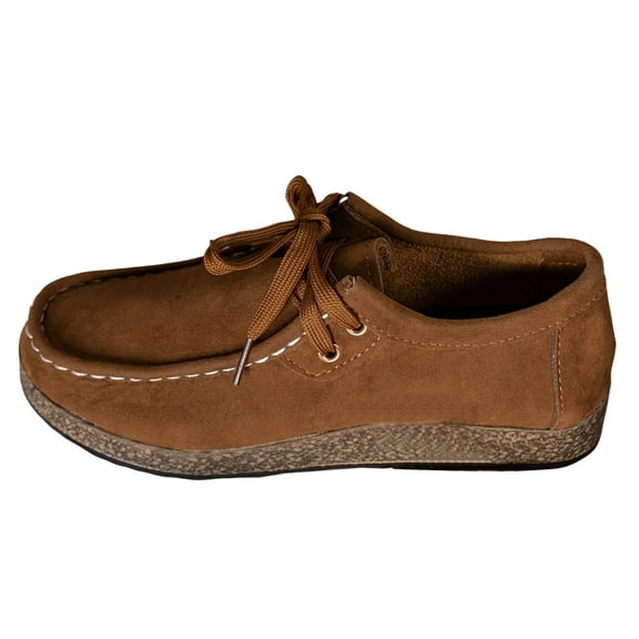 YLYL Womens Suede Oxford Shoes Lace up Round Toe Slip on Comfort Casual Driving Moccasins Loafers