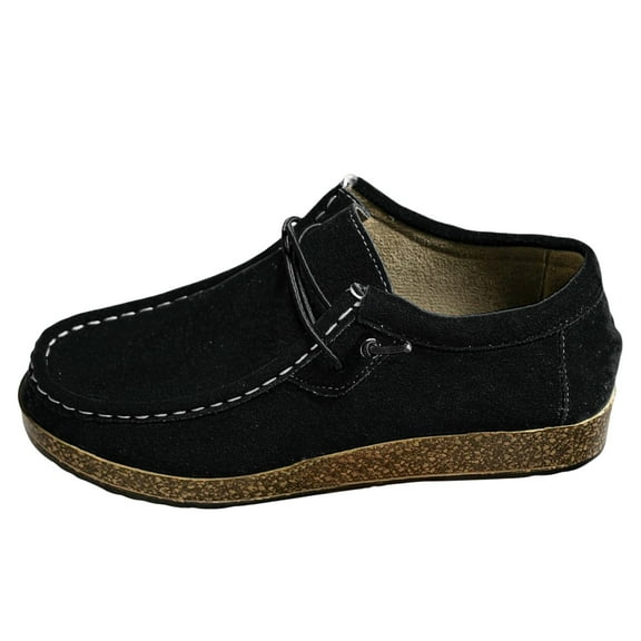 YLYL Womens Suede Oxford Shoes Lace up Round Toe Slip on Comfort Casual Driving Moccasins Loafers