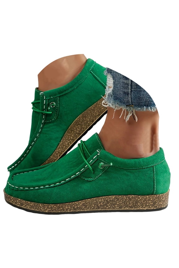 Womens Suede Oxford Shoes Lace up Round Toe Slip on Comfort Casual Driving Moccasins Loafers