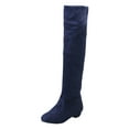 thumbnail image 1 of YLYL Women Suede over the Knee Boots Chunky Heel Pointed Toe Fall Winter Thigh High Boots, 1 of 7