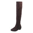 thumbnail image 1 of YLYL Women Suede over the Knee Boots Chunky Heel Pointed Toe Fall Winter Thigh High Boots, 1 of 6