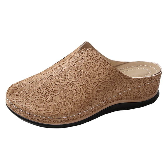 YLYL Women Wedge Clogs Closed Toe Arch Support Comfortable Casual Slip on Backless Mules Shoes