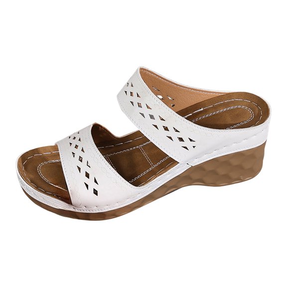 YLYL Women Wedge Platform Sandals Arch Support Open Toe Slip on Comfortable Dressy Summer Shoes