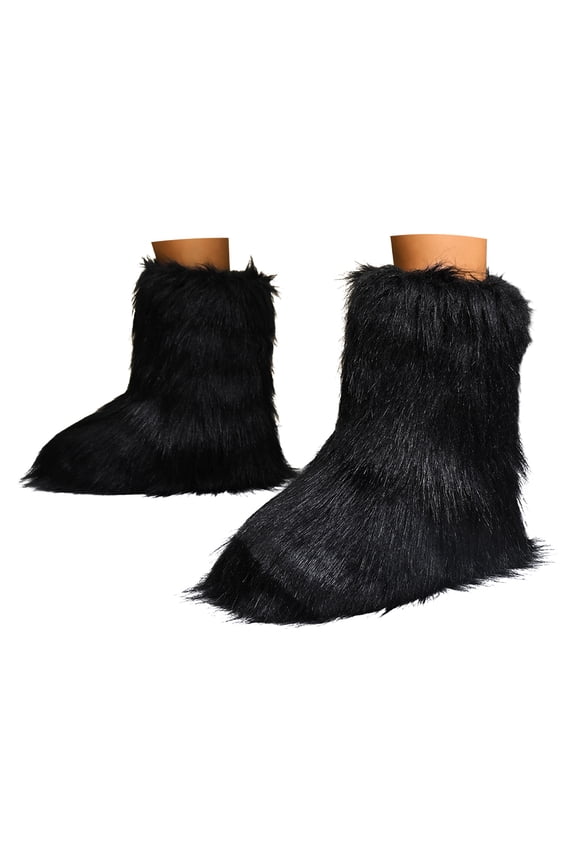 Women Winter Snow Boots Warm Fur Lined Fuzzy Fluffy Soft Plush Indoor Outdoor Y2K Mid Calf Boots