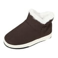 thumbnail image 1 of YLYL Women Winter Snow Boots Warm Fur Lined Round Toe Chunky Heel Slip on Indoor Outdoor House Slippers, 1 of 9