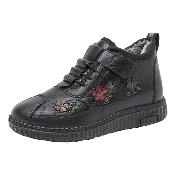 YLYL Women Winter Snow Boots Waterproof Non Slip Soft Warm Fur Lined Slip on Walking Shoes