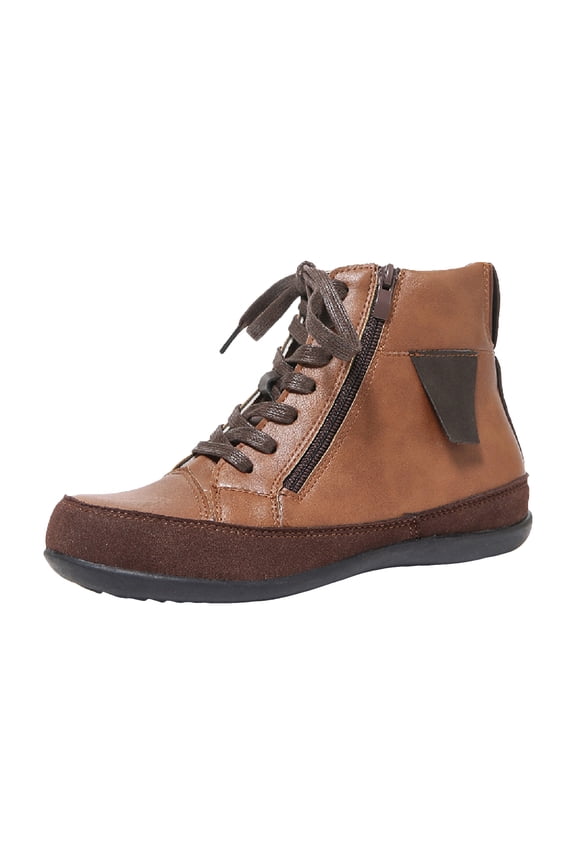 Women's Ankle Boots Arch Support Lace up Side Zipper Fashion Vintage Casual Combat Booties