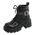 thumbnail image 1 of YLYL Women's Ankle Boots Buckle Zipper Goth Punk Lace up High Heels Combat Platform Boots, 1 of 9