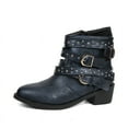 thumbnail image 1 of YLYL Women's Ankle Chunky Heel Studded Strap Side Zipper Goth Punk Motorcycle Fashion Winter Booties, 1 of 4