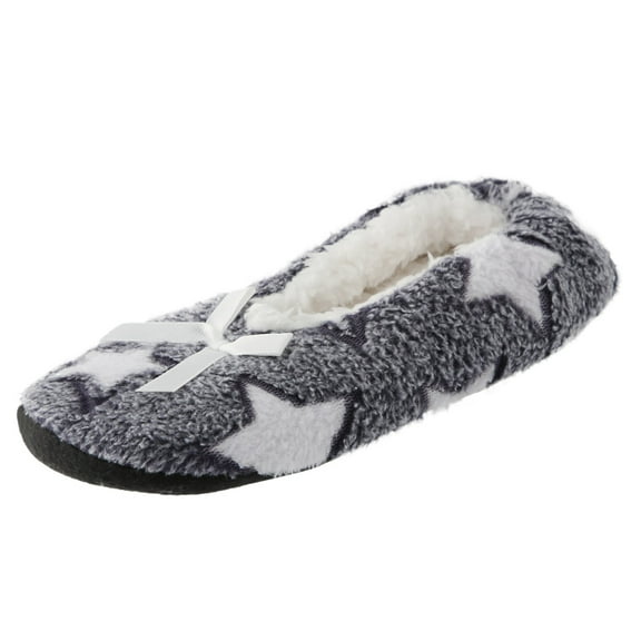 YLYL Women's Ballerina House Slippers with Soft Tie Bow and Suede Sole Non-Slip Bedroom Slippers Socks