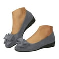 thumbnail image 1 of YLYL Women's Ballet Shoes Bowknot Low Wedge Heel Round Toe Slip on Comfortable Casual Office Work Dress Shoes, 1 of 8