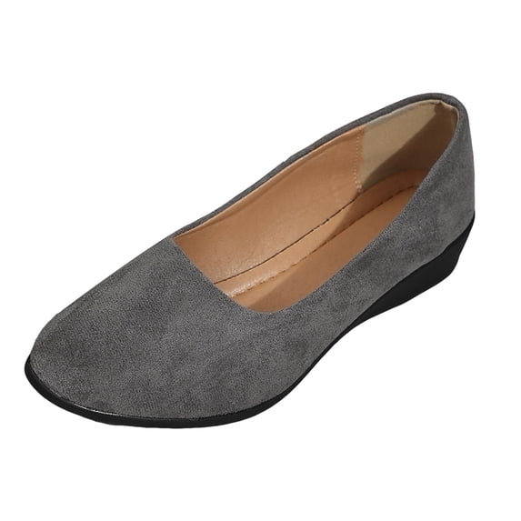 YLYL Women's Ballet Shoes Pointed Toe Wedge Heel Fashion Casual Slip on Business Office Work Shoes
