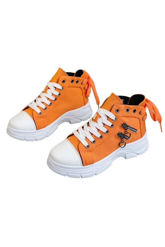 Women's Canvas High Top Platform Sneakers Fashion Casual Walking Shoes
