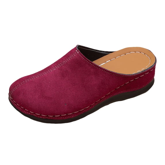 YLYL Women's Clogs Closed Toe Non Slip Arch Support Wedge Heel Open Back Comfortable Casual Slip on Mules
