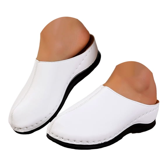 YLYL Women's Wedge Clogs Arch Support Non Slip Closed Toe Comfortable Casual Summer Mules