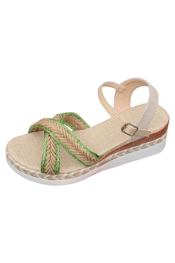 Women's Espadrille Platform Wedge Sandals with Ankle Strap Dressy 2026 Summer Beach Shoes