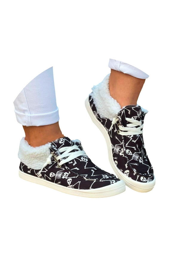 Women's Fashion Shoes Halloween Printed Comfort Wear Outdoor Shoes Breathable Casual Walking Shoes