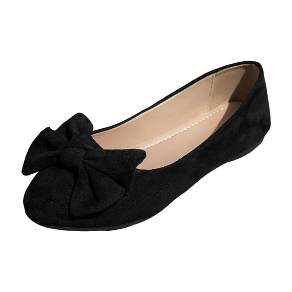 YLYL Women's Flats with Bow Casual Comfortable Slip on Dressy Walking Wedding Work Office Ballet Flat Shoes