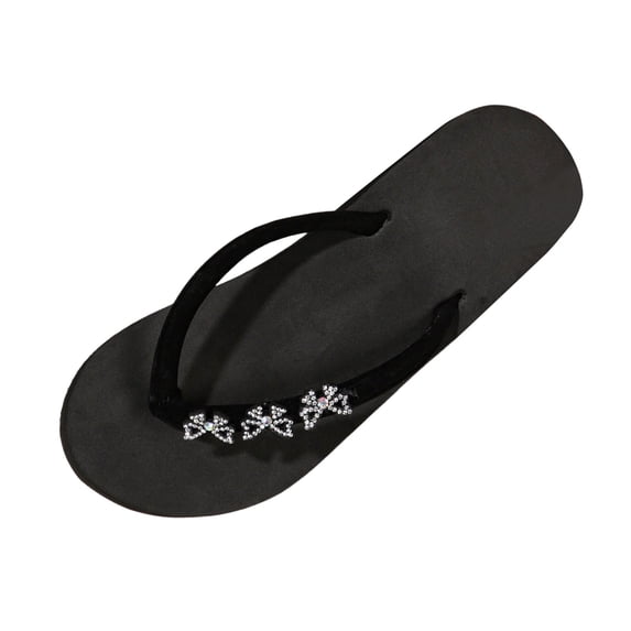 YLYL Women's Flip Flops Wedge Platform Heel Sparkly Rhinestone Slip on Summer Beach Thong Sandals