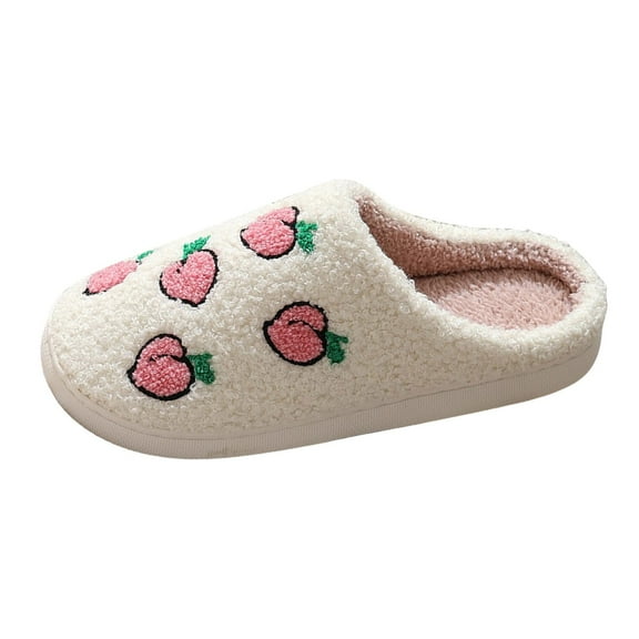 YLYL Women's Fuzzy Scuff Slippers Cozy Cute Soft Slip on Memory Foam House Bedroom Slides Shoes