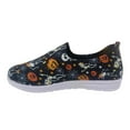 thumbnail image 1 of YLYL Women's Halloween Canvas Sneakers 2025 Skeleton Pumpkin Printed Low Top Lace up Slip-On Casual Flat Walking Shoes, 1 of 5