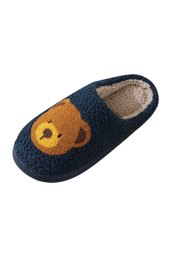 Women's Slippers Cute Cartoon Bear Soft Plush Fuzzy Fluffy Warm Slip on Memory Foam Winter Slippers
