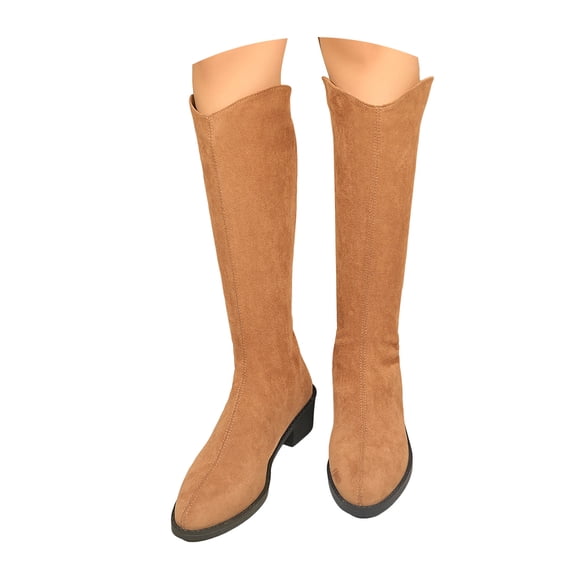 YLYL Women's Knee High Boots Pointed Toe Chunky Heel Fall Winter Riding Boots with Back Zipper