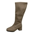 thumbnail image 1 of YLYL Women's Knee High Boots Square Toe Chunky Block Heel Zip up Pull on Wide Calf Boots, 1 of 9