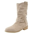thumbnail image 1 of YLYL Ankle Boots Women Casual Slip on Low Heel Short Stacked Heel Dressy Booties, 1 of 8