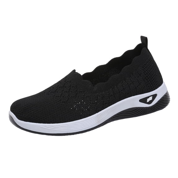 YLYL Women's Knit Loafer Shoes Memory Foam Round Toe Slip on Lightweight Breathable Casual Nurse Walking Shoes