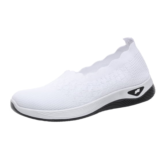 YLYL Women's Knit Loafer Shoes Memory Foam Round Toe Slip on Lightweight Breathable Casual Nurse Walking Shoes