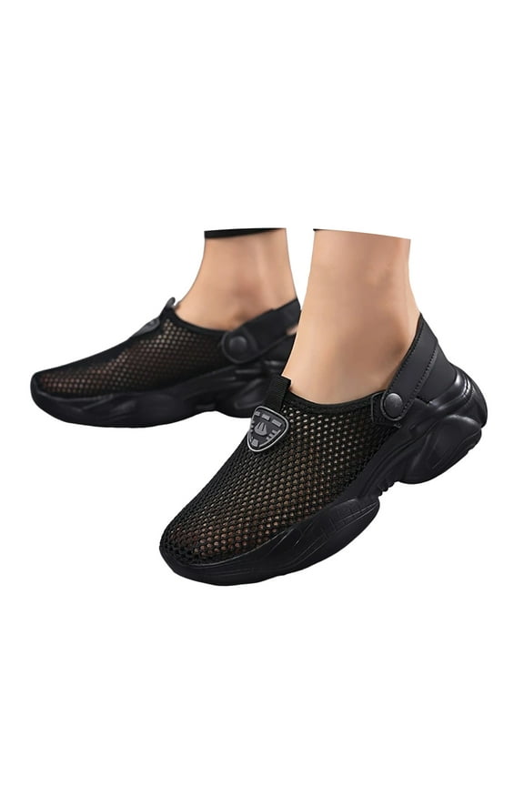 Women's Knit Sandals Closed Toe Slip on Breathable Mesh Lightweight Summer Beach Walking Shoes