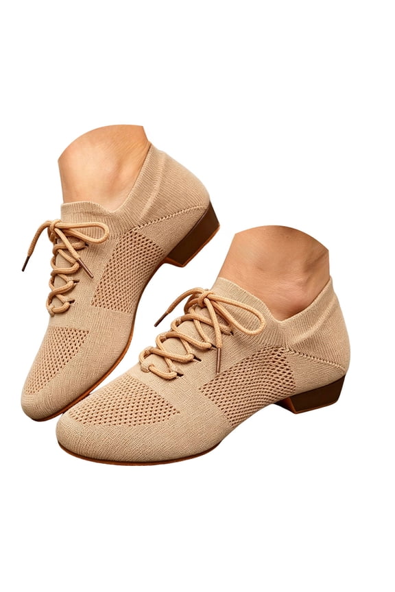 Women's Knitted Shoes Lace up Modern Jazz Latin Tango Salsa Ballroom Dance Practice Shoes