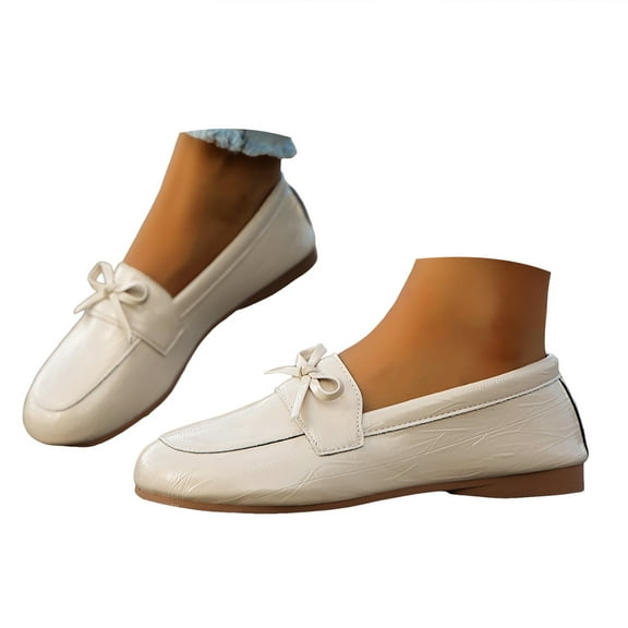 YLYL Women's Suede Penny Loafers Round Toe Fashion Casual Slip on Business Work Dress Flat Shoes