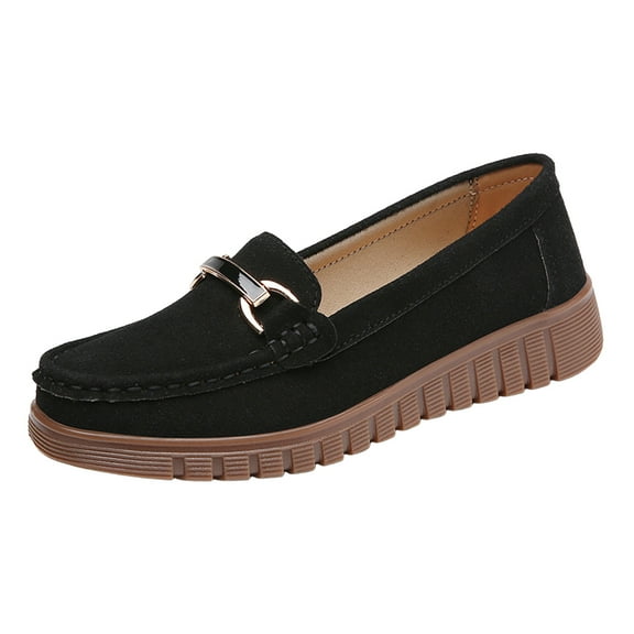 YLYL Women's Loafers Slip on Penny Leather Comfortable Rubber Sole Casual Shoe for Driving and Walking