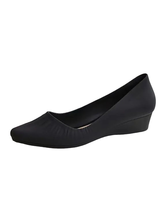 Women's Pumps Wedge Heel Pointed Toe Fashion Casual Slip on Work Office Party Dress Shoes