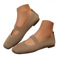 thumbnail image 1 of YLYL Women's Mary Jane Ballet Flats Knit Square Toe Comfortable Casual Work Office Dress Shoes, 1 of 9